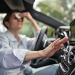 Woman,Drives,Car,With,Broken,Air,Conditioning,In,Hot,Summer