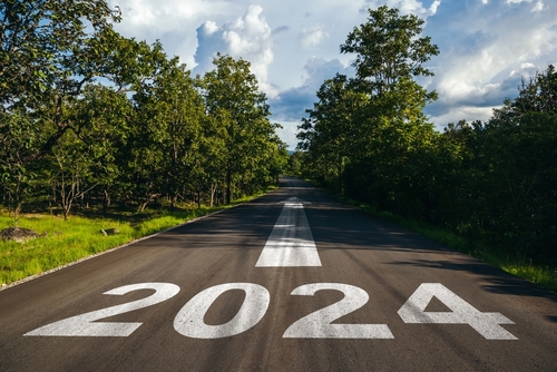Road,To,New,Year,2024,Has,Written,On,The,Road